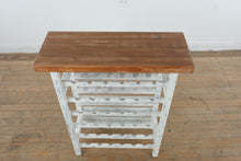 Load image into Gallery viewer, Rustic Whitewashed Wood Wine Rack Console Table 36 Inch