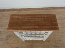 Load image into Gallery viewer, Rustic Whitewashed Wood Wine Rack Console Table 36 Inch