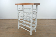 Load image into Gallery viewer, Rustic Whitewashed Wood Wine Rack Console Table 36 Inch
