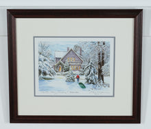Load image into Gallery viewer, William Mangum Signed Print – “Winter Bliss” Framed Holiday Scene (Personalized)
