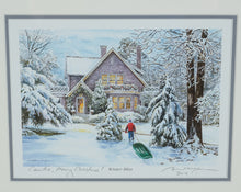 Load image into Gallery viewer, William Mangum Signed Print – “Winter Bliss” Framed Holiday Scene (Personalized)