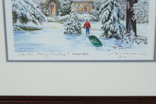 Load image into Gallery viewer, William Mangum Signed Print – “Winter Bliss” Framed Holiday Scene (Personalized)