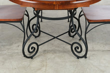 Load image into Gallery viewer, 5 Piece Round Wood and Wrought Iron Dining Set with Leaf