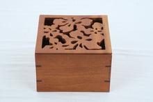 Load image into Gallery viewer, Wood Keepsake Box With Floral Cutout Lid Decorative Storage Box 6 Inch