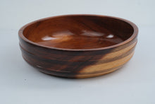 Load image into Gallery viewer, Large Turned Wood Salad Bowl 13 Inch Two Tone Decorative Centerpiece