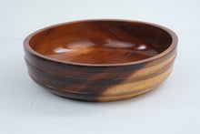 Load image into Gallery viewer, Large Turned Wood Salad Bowl 13 Inch Two Tone Decorative Centerpiece