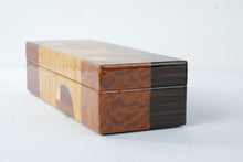 Load image into Gallery viewer, Exotic Hardwood Inlaid Jewelry Box Multi Wood Keepsake Box with Velvet Interior