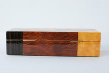 Load image into Gallery viewer, Exotic Hardwood Inlaid Jewelry Box Multi Wood Keepsake Box with Velvet Interior
