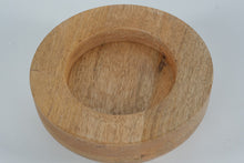 Load image into Gallery viewer, Natural Wood Round Candle Holder – 7" x 3"