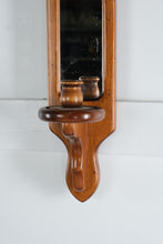 Load image into Gallery viewer, Wooden Wall Sconce with Mirror and Glass Hurricane Candle Holder