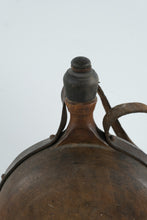 Load image into Gallery viewer, Antique European Wooden Pilgrim Flask with Leather Straps – Continental Canteen – 15" Tall