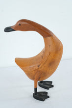 Load image into Gallery viewer, Hand Carved Wood Duck Sculpture Folk Art Waterfowl Decor 14 Inch