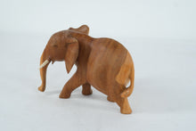 Load image into Gallery viewer, Hand-Carved Wooden Elephant Figurine with Tusk Detail