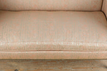 Load image into Gallery viewer, Sheraton Style Mahogany Upholstered Sofa with Inlaid Panels