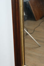 Load image into Gallery viewer, "Golden Edge Reflection" – Vintage Wooden Framed Mirror with Gold Interior Trim – 21.5" x 30"