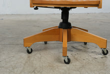 Load image into Gallery viewer, Maple Wood Swivel Office Chair with Slat Back and Casters