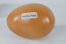 Load image into Gallery viewer, Pair Decorative Wooden Eggs with Stands Turned Wood Egg Sculptures