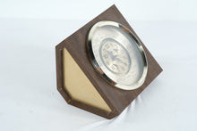 Load image into Gallery viewer, Vintage World Time Desk Clock Faux Wood Plastic Quartz 1970s