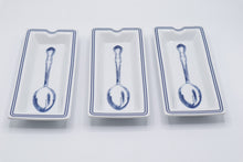 Load image into Gallery viewer, World Market Blue White Spoon Rest Trays Set of 3 Porcelain