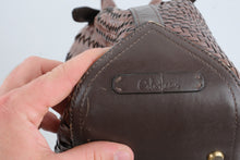 Load image into Gallery viewer, Cole Haan Genevieve Woven Leather Hobo Shoulder Bag Brown Large