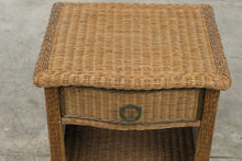 Load image into Gallery viewer, Woven Wicker Rattan Nightstand with Drawer and Lower Shelf