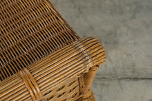 Load image into Gallery viewer, Vintage Wicker Rattan Footstool Ottoman Bench
