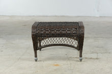 Load image into Gallery viewer, Brown Resin Wicker Outdoor Ottoman Footstool