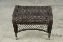 Load image into Gallery viewer, Brown Resin Wicker Outdoor Ottoman Footstool