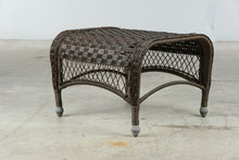 Load image into Gallery viewer, Brown Resin Wicker Outdoor Ottoman Footstool