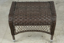 Load image into Gallery viewer, Brown Resin Wicker Outdoor Ottoman Footstool