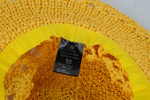 Load image into Gallery viewer, D&Y Yellow Crochet Woven Sun Hat – Wide Brim Summer Beach Hat, One Size