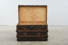 Load image into Gallery viewer, Antique Steamer Trunk Yale and Towne Lock Wood Slat Travel Chest 31 Inch