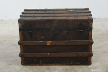 Load image into Gallery viewer, Antique Steamer Trunk Yale and Towne Lock Wood Slat Travel Chest 31 Inch