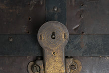 Load image into Gallery viewer, Antique Steamer Trunk Yale and Towne Lock Wood Slat Travel Chest 31 Inch