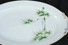 Load image into Gallery viewer, Yamaka China Japan Bamboo Pattern Oval Serving Platter Gold Trim 2302T 16 Inch