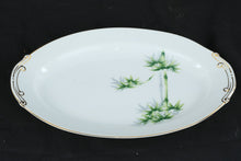 Load image into Gallery viewer, Yamaka China Japan Bamboo Pattern Oval Serving Platter Gold Trim 2302T