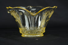 Load image into Gallery viewer, Vintage Lancaster Glass Topaz Cable Bowl Etched Pauline Floral 7 Inch