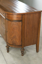 Load image into Gallery viewer, Antique Walnut Buffet Sideboard with Veneer and Serpentine Cabinets - Online Only