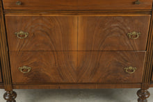 Load image into Gallery viewer, Antique Walnut Buffet Sideboard with Veneer and Serpentine Cabinets - Online Only