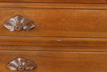Load image into Gallery viewer, Vintage Solid Wood 5 Drawer Chest with Carved Hardware