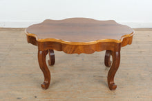Load image into Gallery viewer, Antique Scalloped Coffee Table with Glass Top