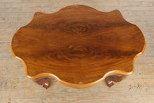 Load image into Gallery viewer, Antique Scalloped Coffee Table with Glass Top