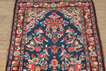 Load image into Gallery viewer, Antique Persian Style Runner Rug 26x72 Blue Red Floral Medallion