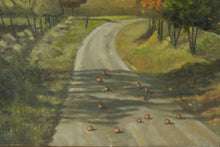 Load image into Gallery viewer, 1981 Original Oil Painting Autumn Landscape AW Mitchell Framed Road Scene