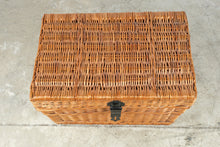Load image into Gallery viewer, Large Wicker Storage Trunk Chest with Lid and Side Handles Natural Rattan Basket