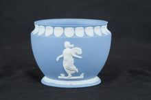 Load image into Gallery viewer, Jasperware Style Blue White Relief Planter Bowl Classical Cherub Cachepot 5 Inch