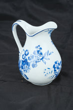 Load image into Gallery viewer, Blue & White Porcelain Pitcher Floral Pattern Decorative Creamer Jug 8" Chinoiserie Style