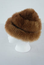 Load image into Gallery viewer, Vintage 1960s Brown Shearling Fur Hat with Lined Interior – Classic Winter Style