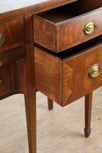 Load image into Gallery viewer, Antique Hepplewhite Style Mahogany Sideboard with Inlay and Pull Out Serving Slide