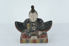 Load image into Gallery viewer, Antique Japanese Tenjin Figure – Polychrome Wood Scholar Deity, Edo to Early Meiji Period (11.5” Tall)
